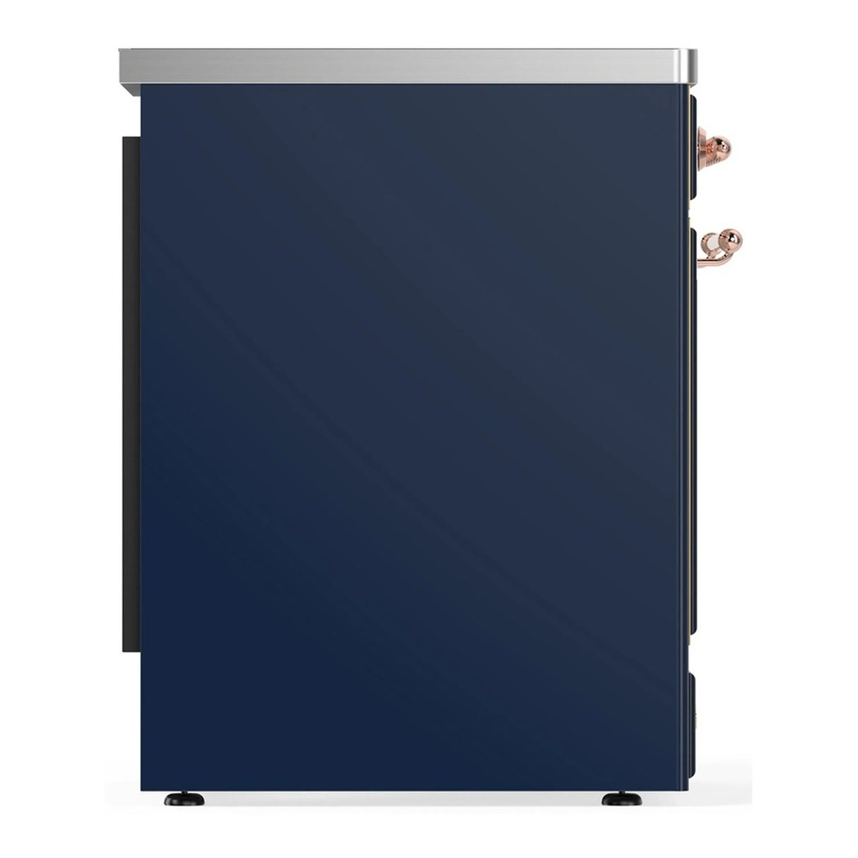 ILVE Majestic III 30-Inch Induction Range with 4 Induction Elements and Solid Door Electric Oven in Mightnight Blue with Copper Trim (UMIB30QNR3MBP)
