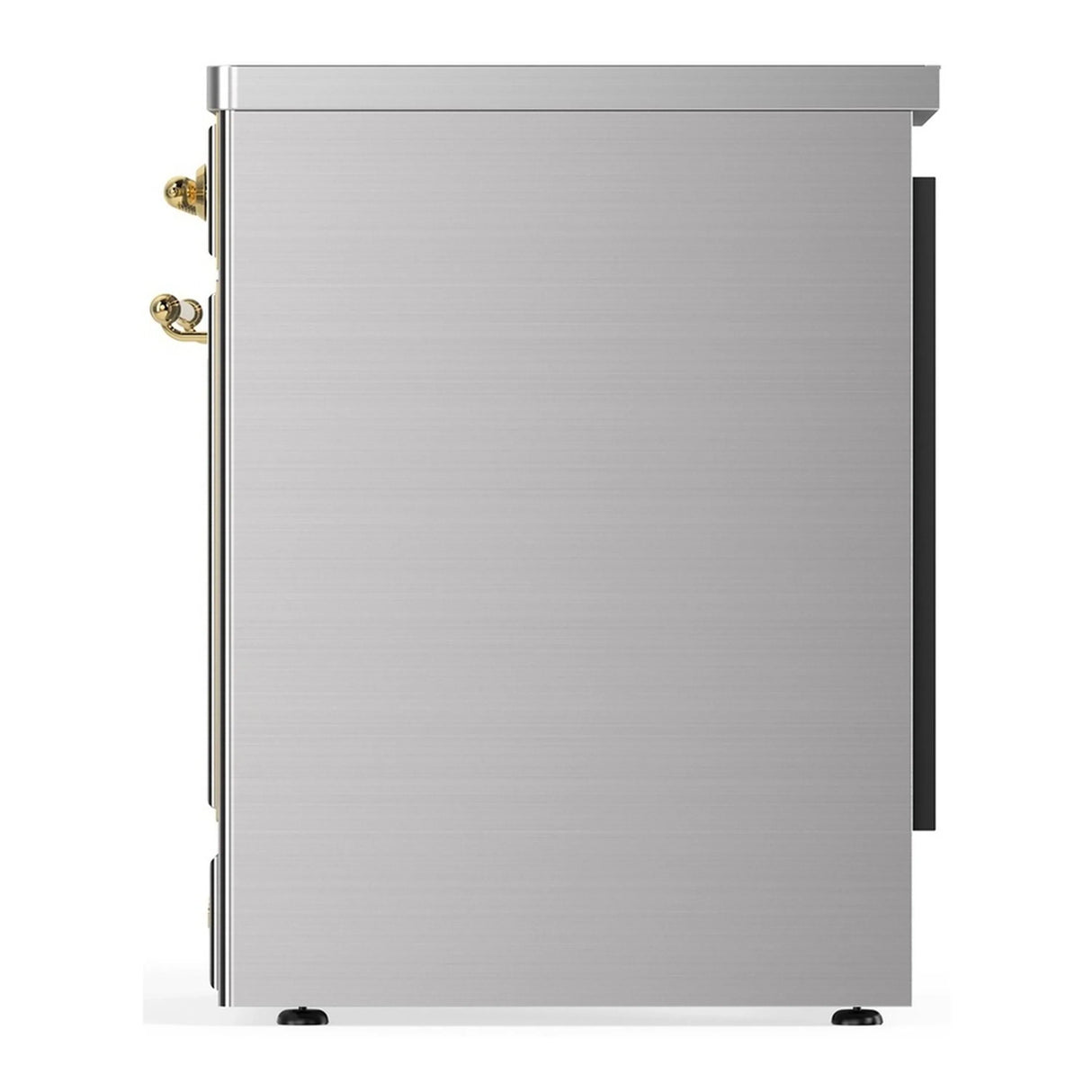 ILVE Majestic III 30-Inch Induction Range with 4 Induction Elements and Solid Door Electric Oven in Stainless Steel with Brass Trim (UMIB30QNR3SSG)