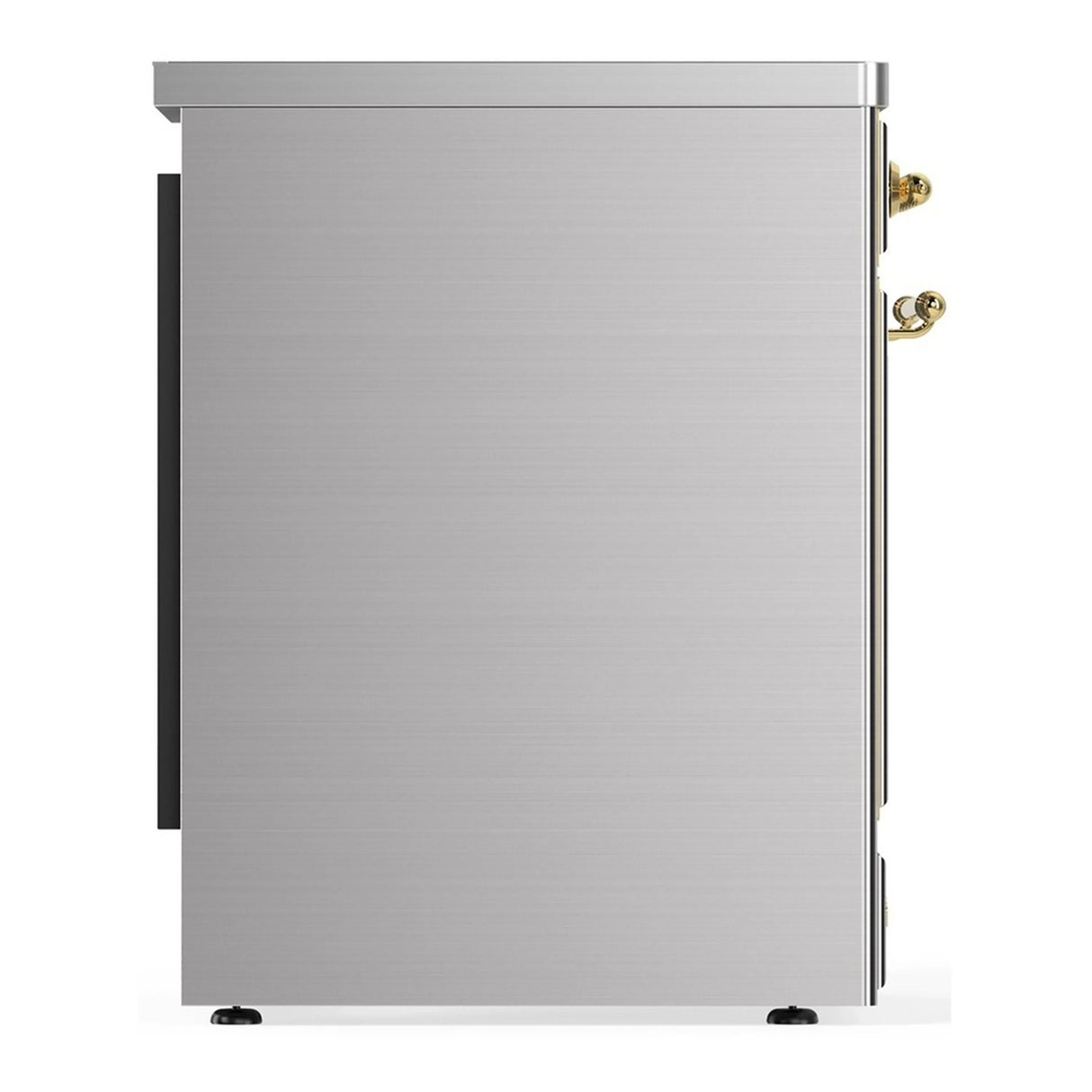 ILVE Majestic III 30-Inch Induction Range with 4 Induction Elements and Solid Door Electric Oven in Stainless Steel with Brass Trim (UMIB30QNR3SSG)