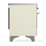 ILVE Majestic III 36-Inch Induction Range with 6 Induction Elements and Triple Glass Door Electric Oven in Antique White with Chrome Trim (UMIB36NR3AWC)