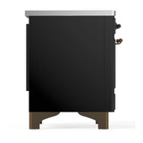 ILVE Majestic III 36-Inch Induction Range with 6 Induction Elements and Triple Glass Door Electric Oven in Glossy Black with Burnished Trim (UMIB36NR3BKB)