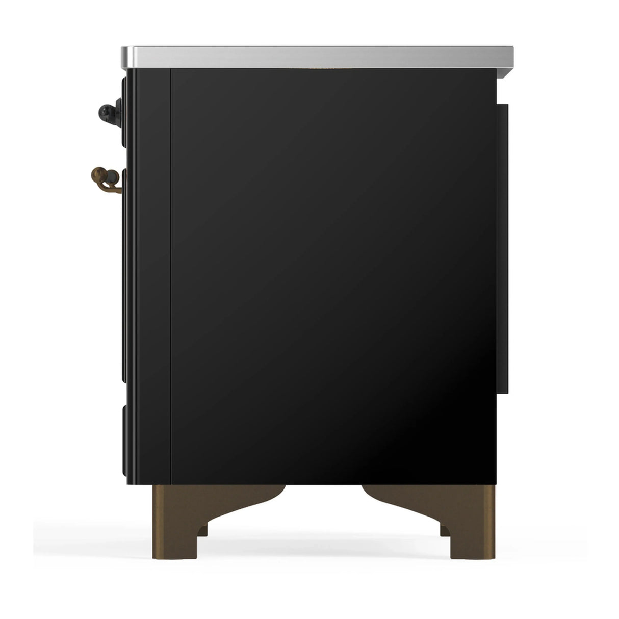 ILVE Majestic III 36-Inch Induction Range with 6 Induction Elements and Triple Glass Door Electric Oven in Glossy Black with Burnished Trim (UMIB36NR3BKB)