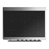 ILVE Majestic III 36-Inch Induction Range with 6 Induction Elements and Triple Glass Door Electric Oven in Glossy Black with Burnished Trim (UMIB36NR3BKB)
