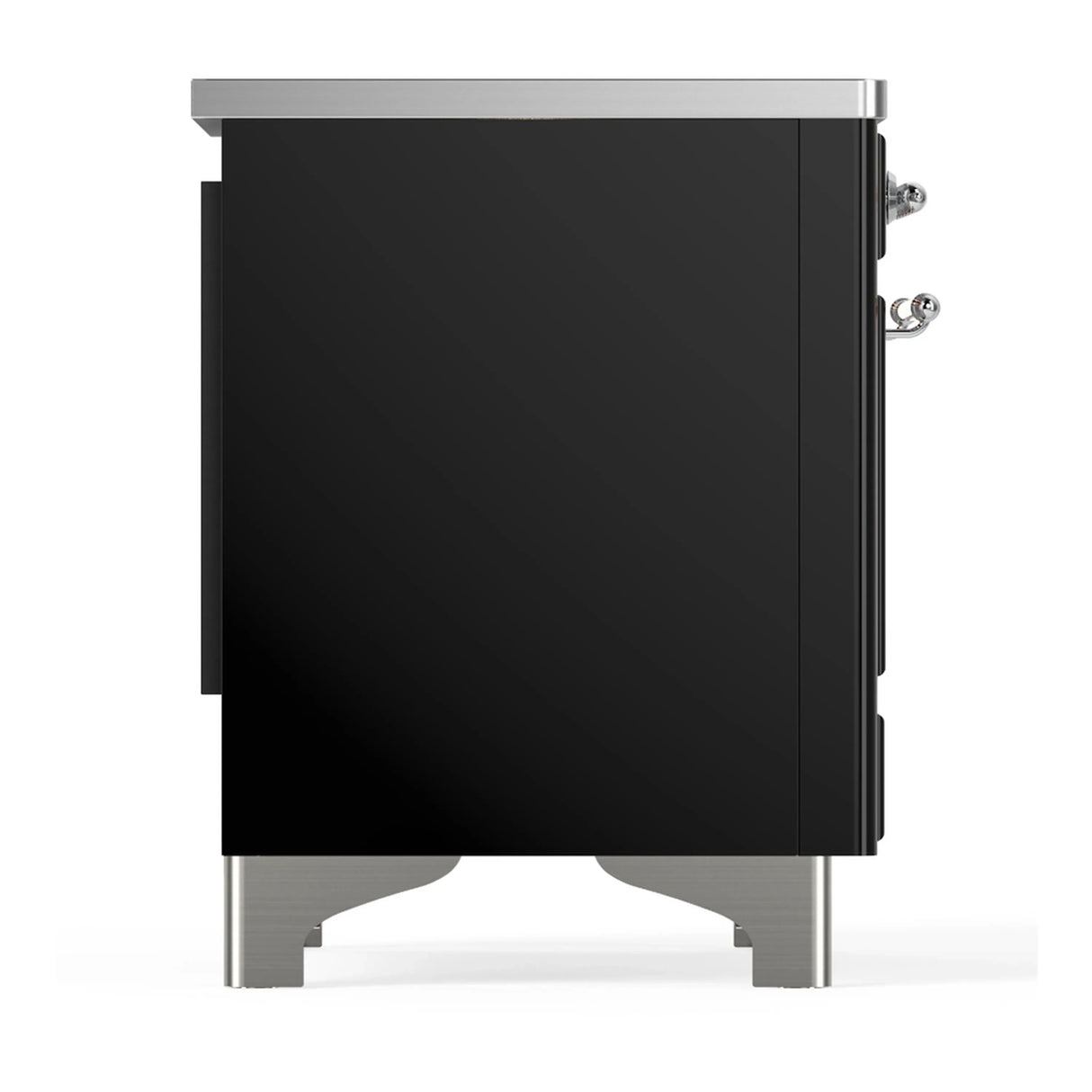 ILVE Majestic III 36-Inch Induction Range with 6 Induction Elements and Triple Glass Door Electric Oven in Glossy Black with Chrome Trim (UMIB36NR3BKC)