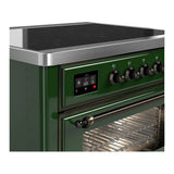 ILVE Majestic III 36-Inch Induction Range with 6 Induction Elements and Triple Glass Door Electric Oven in Emerald Green with Burnished Trim (UMIB36NR3EGB)