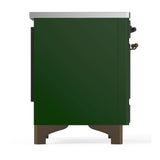 ILVE Majestic III 36-Inch Induction Range with 6 Induction Elements and Triple Glass Door Electric Oven in Emerald Green with Burnished Trim (UMIB36NR3EGB)