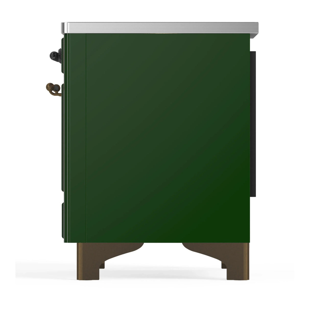 ILVE Majestic III 36-Inch Induction Range with 6 Induction Elements and Triple Glass Door Electric Oven in Emerald Green with Burnished Trim (UMIB36NR3EGB)