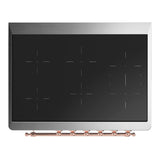 ILVE Majestic III 36-Inch Induction Range with 6 Induction Elements and Triple Glass Door Electric Oven in Emerald Green with Copper Trim (UMIB36NR3EGP)