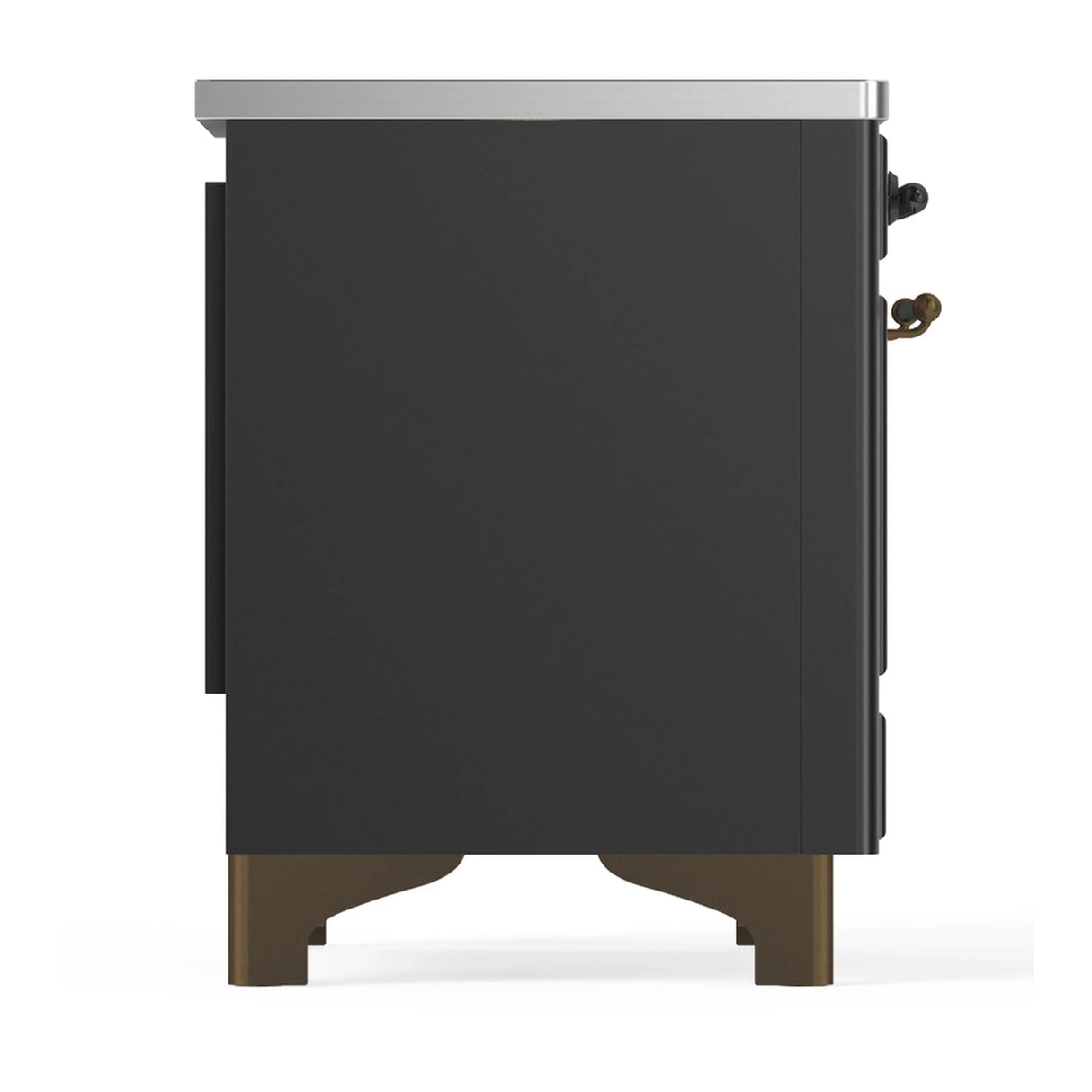 ILVE Majestic III 36-Inch Induction Range with 6 Induction Elements and Triple Glass Door Electric Oven in Matte Graphite with Burnished Trim (UMIB36NR3MGB)