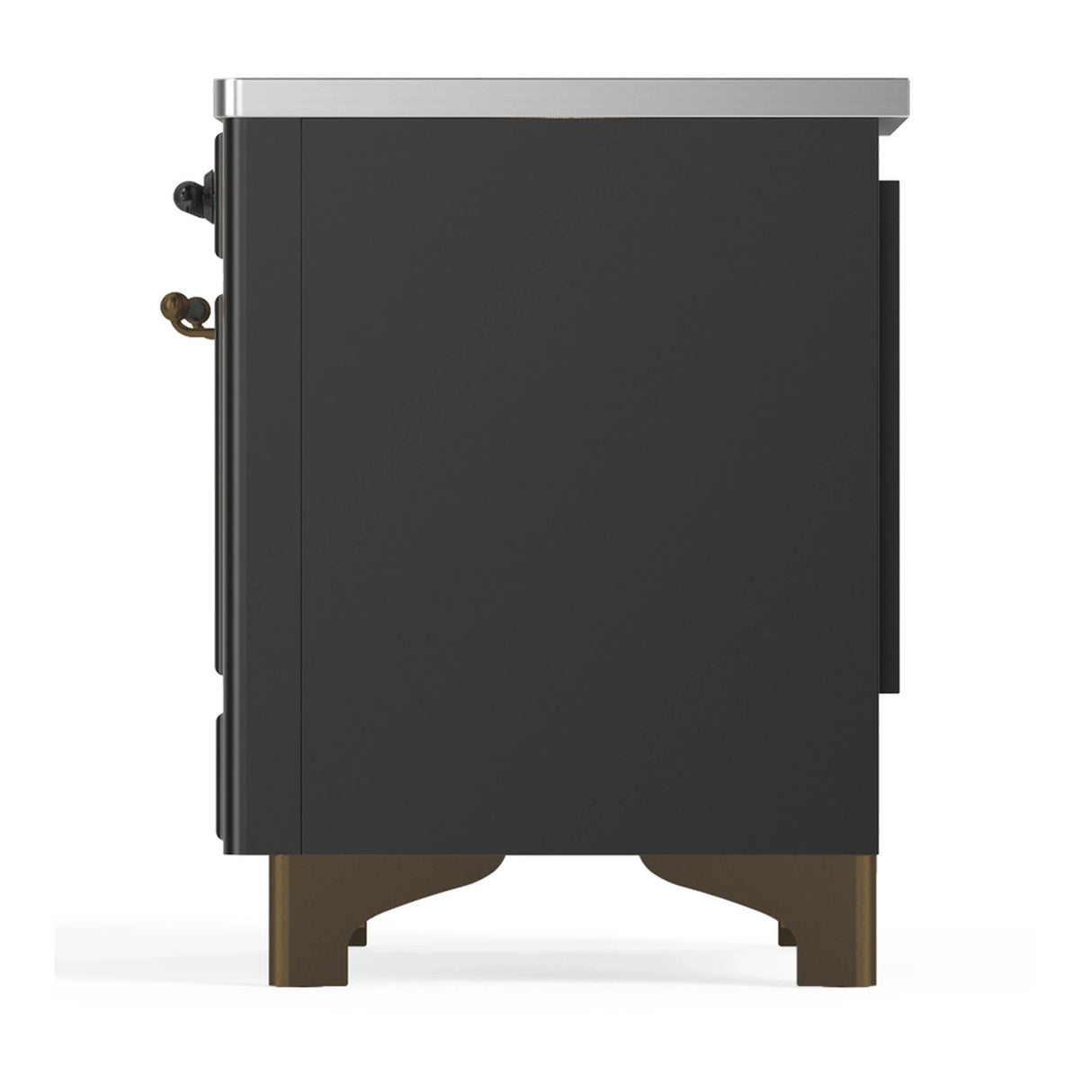 ILVE Majestic III 36-Inch Induction Range with 6 Induction Elements and Triple Glass Door Electric Oven in Matte Graphite with Burnished Trim (UMIB36NR3MGB)