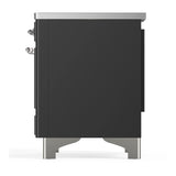 ILVE Majestic III 36-Inch Induction Range with 6 Induction Elements and Triple Glass Door Electric Oven in Matte Graphite with Chrome Trim (UMIB36NR3MGC)