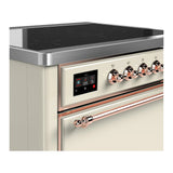 ILVE Majestic III 36-Inch Induction Range with 6 Induction Elements and Solid Door Electric Oven in Antique White with Copper Trim (UMIB36QNR3AWP)