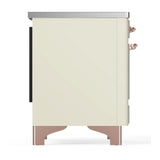 ILVE Majestic III 36-Inch Induction Range with 6 Induction Elements and Solid Door Electric Oven in Antique White with Copper Trim (UMIB36QNR3AWP)