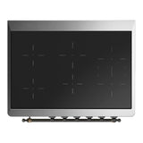 ILVE Majestic III 36-Inch Induction Range with 6 Induction Elements and Solid Door Electric Oven in Mightnight Blue with Burnished Trim (UMIB36QNR3MBB)