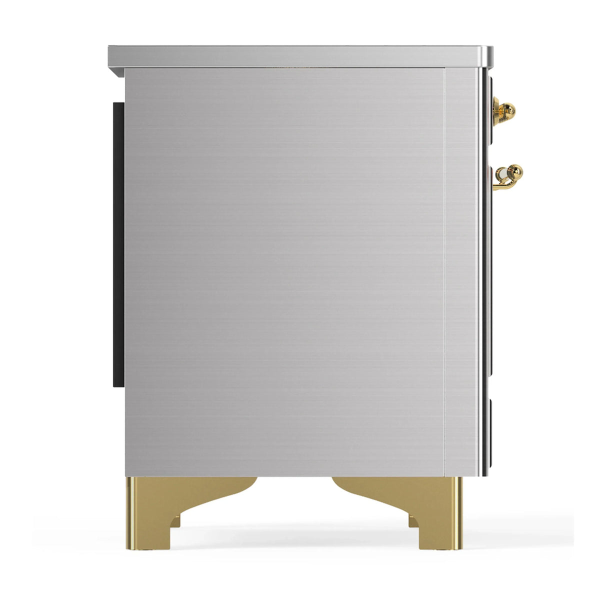 ILVE Majestic III 36-Inch Induction Range with 6 Induction Elements and Solid Door Electric Oven in Stainless Steel with Brass Trim (UMIB36QNR3SSG)