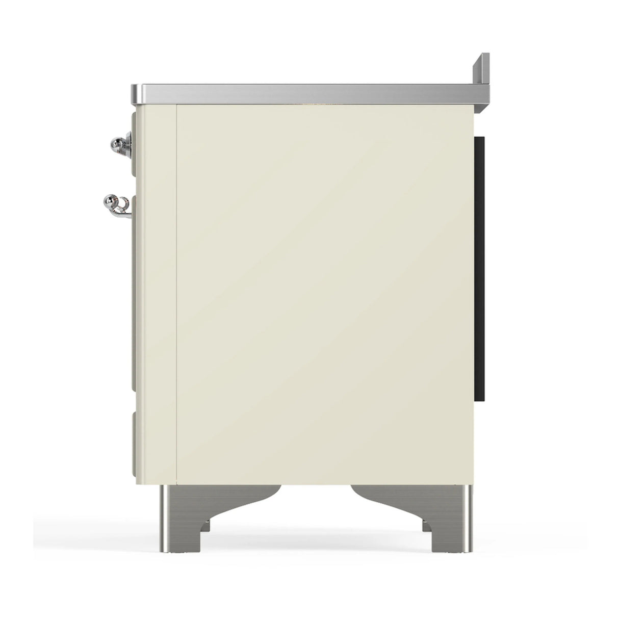 ILVE Majestic III 48-Inch Induction Range with 6 Induction Elements and Triple Glass Door Electric Oven in Antique White with Chrome Trim (UMIB48NR3AWC)