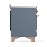ILVE Majestic III 48-Inch Induction Range with 6 Induction Elements and Triple Glass Door Electric Oven in Blue Grey with Copper Trim (UMIB48NR3BGP)