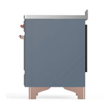 ILVE Majestic III 48-Inch Induction Range with 6 Induction Elements and Triple Glass Door Electric Oven in Blue Grey with Copper Trim (UMIB48NR3BGP)