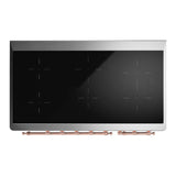 ILVE Majestic III 48-Inch Induction Range with 6 Induction Elements and Triple Glass Door Electric Oven in Blue Grey with Copper Trim (UMIB48NR3BGP)