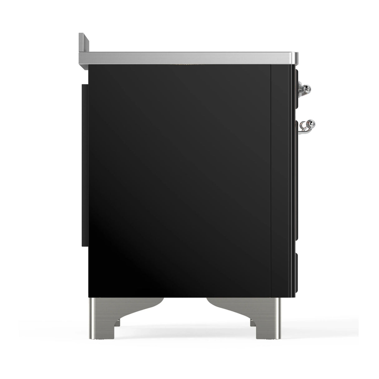 ILVE Majestic III 48-Inch Induction Range with 6 Induction Elements and Triple Glass Door Electric Oven in Glossy Black with Chrome Trim (UMIB48NR3BKC)
