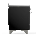 ILVE Majestic III 48-Inch Induction Range with 6 Induction Elements and Triple Glass Door Electric Oven in Glossy Black with Chrome Trim (UMIB48NR3BKC)