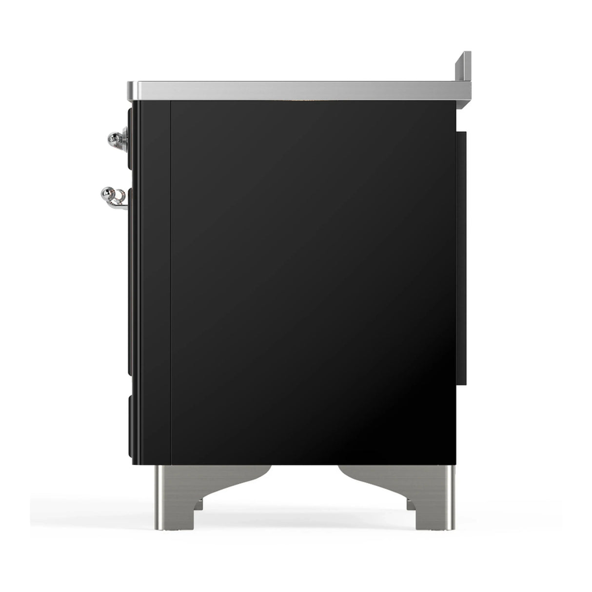 ILVE Majestic III 48-Inch Induction Range with 6 Induction Elements and Triple Glass Door Electric Oven in Glossy Black with Chrome Trim (UMIB48NR3BKC)