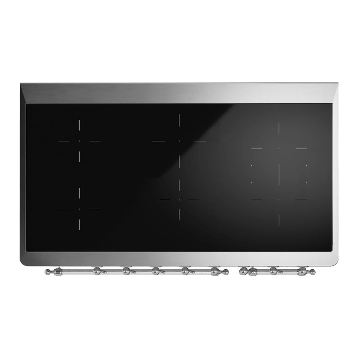 ILVE Majestic III 48-Inch Induction Range with 6 Induction Elements and Triple Glass Door Electric Oven in Glossy Black with Chrome Trim (UMIB48NR3BKC)