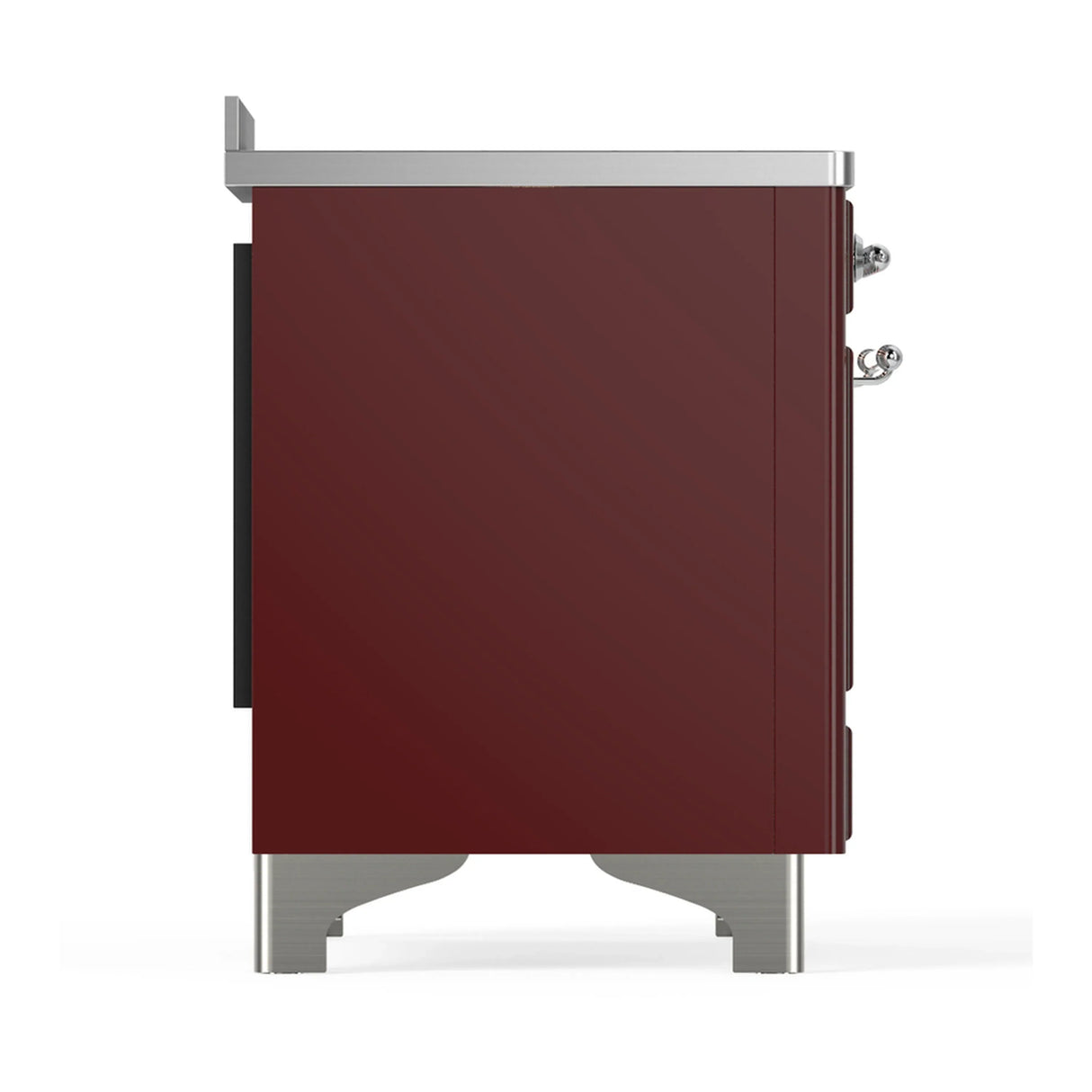 ILVE Majestic III 48-Inch Induction Range with 6 Induction Elements and Triple Glass Door Electric Oven in Burgundy with Chrome Trim (UMIB48NR3BUC)