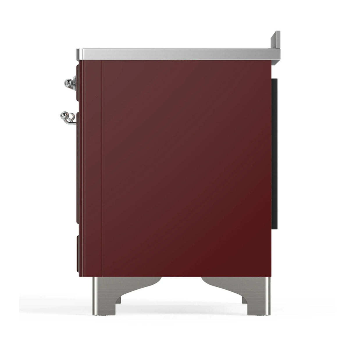 ILVE Majestic III 48-Inch Induction Range with 6 Induction Elements and Triple Glass Door Electric Oven in Burgundy with Chrome Trim (UMIB48NR3BUC)