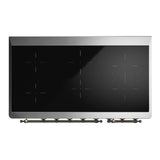 ILVE Majestic III 48-Inch Induction Range with 6 Induction Elements and Triple Glass Door Electric Oven in Matte Graphite with Burnished Trim (UMIB48NR3MGB)