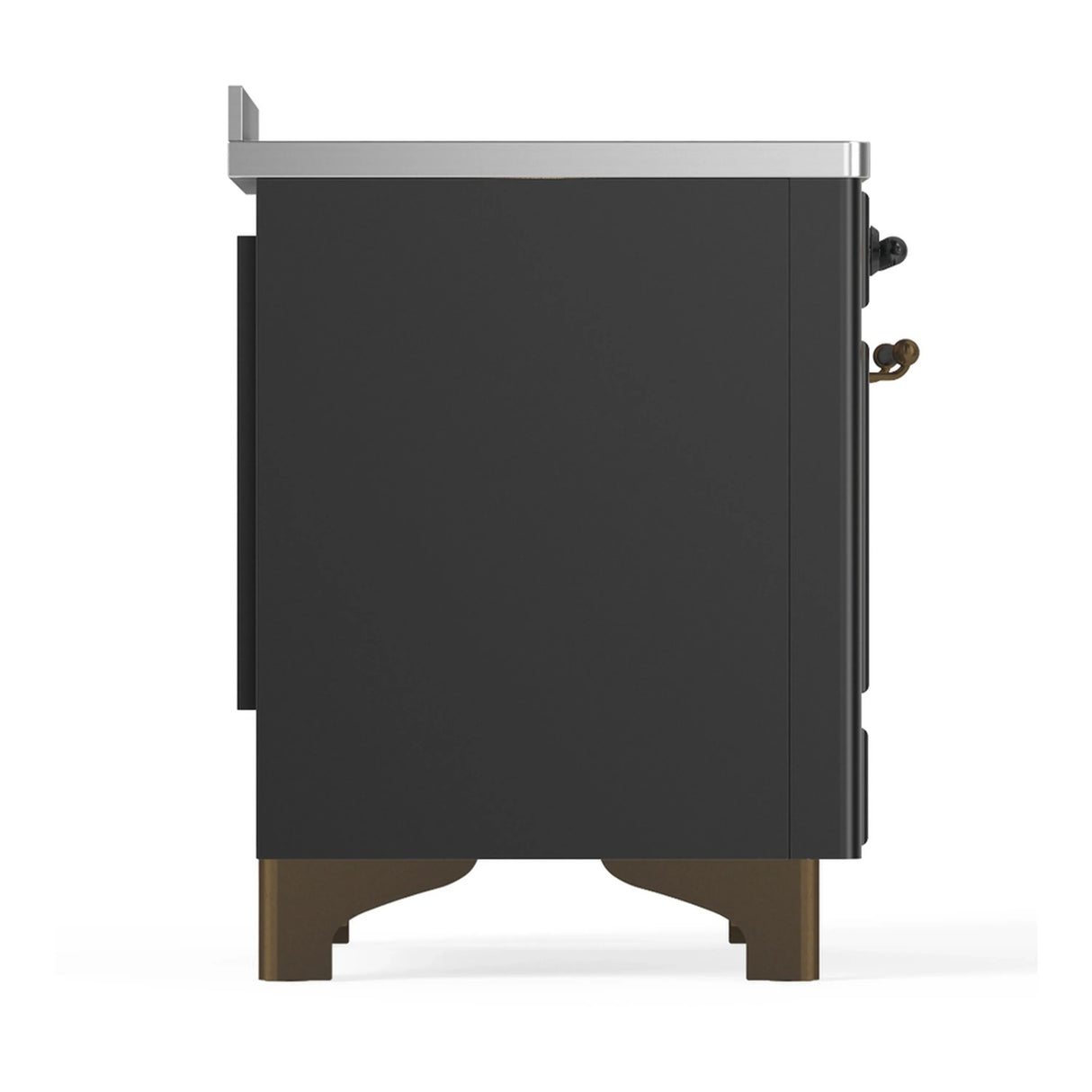 ILVE Majestic III 48-Inch Induction Range with 6 Induction Elements and Triple Glass Door Electric Oven in Matte Graphite with Burnished Trim (UMIB48NR3MGB)