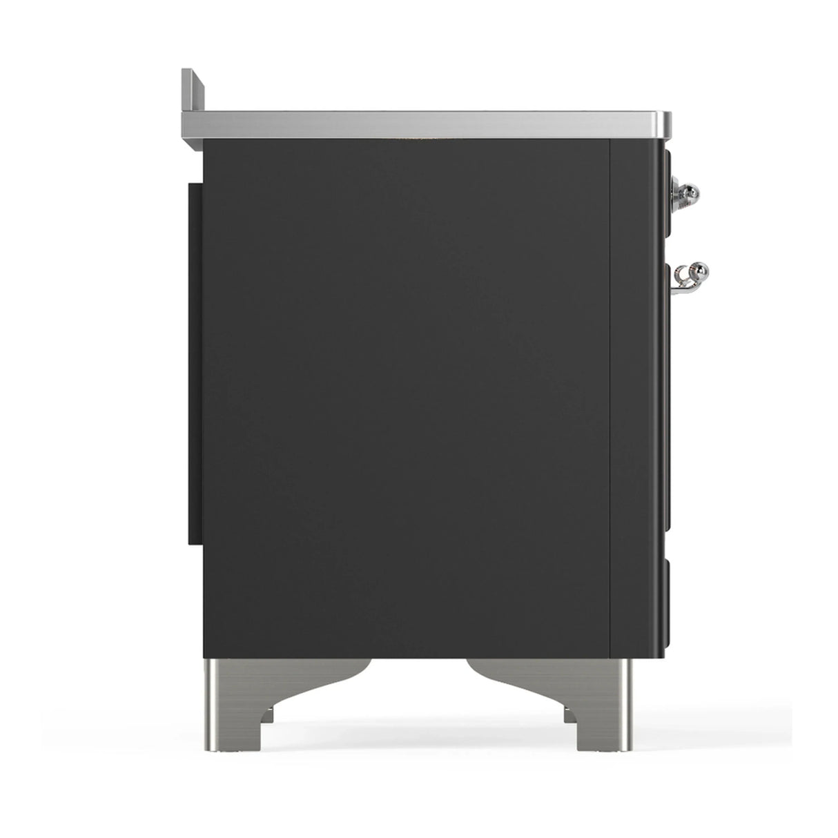 ILVE Majestic III 48-Inch Induction Range with 6 Induction Elements and Triple Glass Door Electric Oven in Matte Graphite with Chrome Trim (UMIB48NR3MGC)