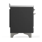 ILVE Majestic III 48-Inch Induction Range with 6 Induction Elements and Triple Glass Door Electric Oven in Matte Graphite with Chrome Trim (UMIB48NR3MGC)