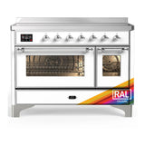 ILVE Majestic III 48-Inch Induction Range with 6 Induction Elements and Triple Glass Door Electric Oven in RAL with Chrome Trim (UMIB48NR3RAC)