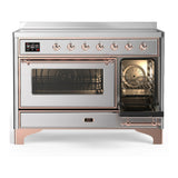 ILVE Majestic III 48-Inch Induction Range with 6 Induction Elements and Triple Glass Door Electric Oven in Stainless Steel with Copper Trim (UMIB48NR3SSP)