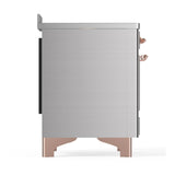 ILVE Majestic III 48-Inch Induction Range with 6 Induction Elements and Triple Glass Door Electric Oven in Stainless Steel with Copper Trim (UMIB48NR3SSP)