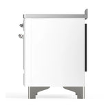 ILVE Majestic III 48-Inch Induction Range with 6 Induction Elements and Triple Glass Door Electric Oven in White with Chrome Trim (UMIB48NR3WHC)