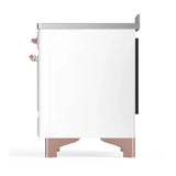 ILVE Majestic III 48-Inch Induction Range with 6 Induction Elements and Triple Glass Door Electric Oven in White with Copper Trim (UMIB48NR3WHP)