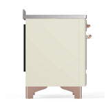 ILVE Majestic III 48-Inch Induction Range with 6 Induction Elements and Solid Door Electric Oven in Antique White with Copper Trim (UMIB48QNR3AWP)