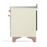 ILVE Majestic III 48-Inch Induction Range with 6 Induction Elements and Solid Door Electric Oven in Antique White with Copper Trim (UMIB48QNR3AWP)
