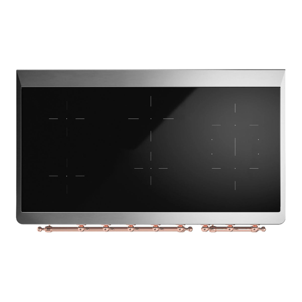 ILVE Majestic III 48-Inch Induction Range with 6 Induction Elements and Solid Door Electric Oven in Antique White with Copper Trim (UMIB48QNR3AWP)