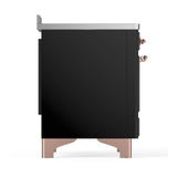 ILVE Majestic III 48-Inch Induction Range with 6 Induction Elements and Solid Door Electric Oven in Glossy Black with Copper Trim (UMIB48QNR3BKP)
