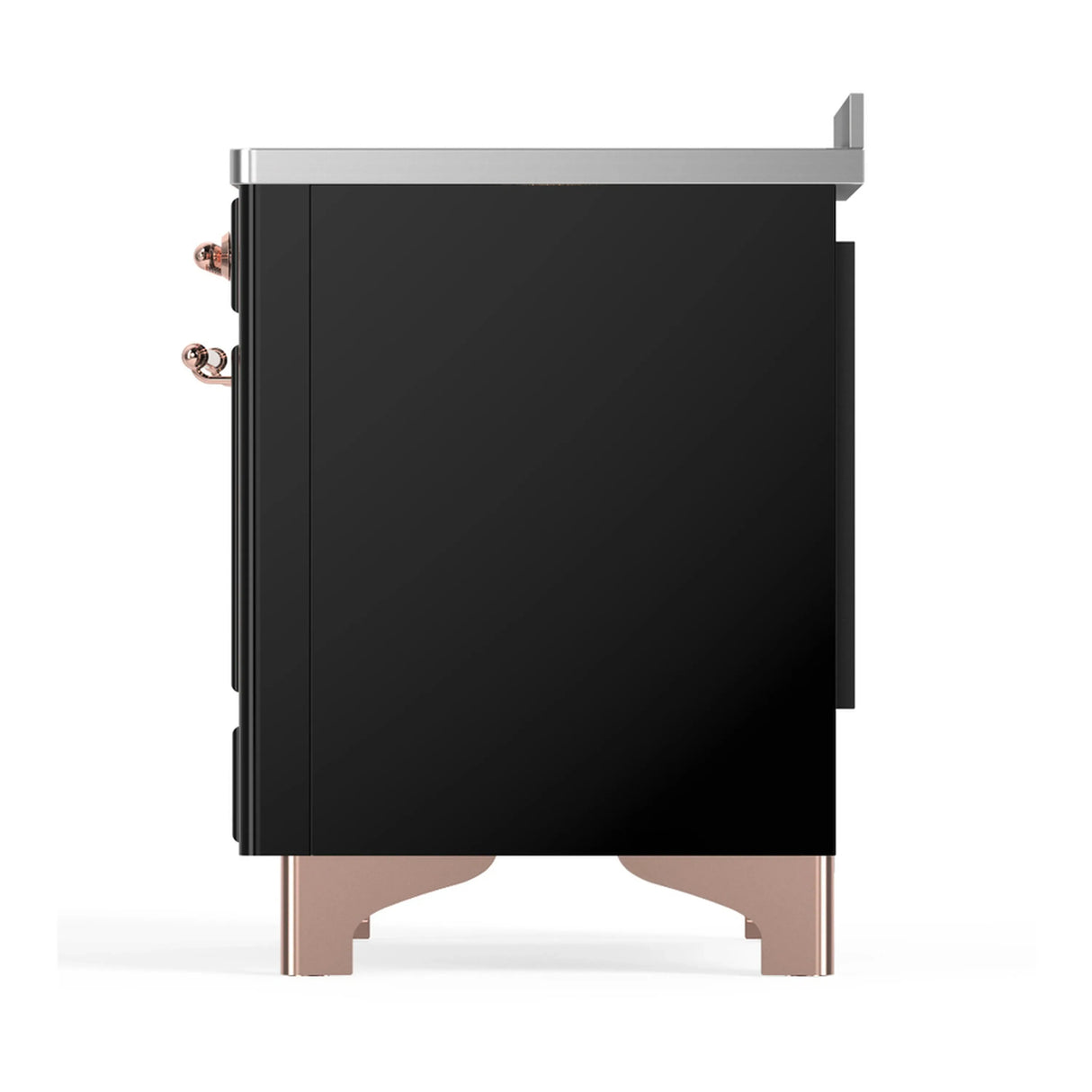 ILVE Majestic III 48-Inch Induction Range with 6 Induction Elements and Solid Door Electric Oven in Glossy Black with Copper Trim (UMIB48QNR3BKP)