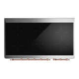 ILVE Majestic III 48-Inch Induction Range with 6 Induction Elements and Solid Door Electric Oven in Glossy Black with Copper Trim (UMIB48QNR3BKP)