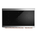 ILVE Majestic III 48-Inch Induction Range with 6 Induction Elements and Solid Door Electric Oven in Mightnight Blue with Copper Trim (UMIB48QNR3MBP)