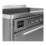 ILVE Majestic III 48-Inch Induction Range with 6 Induction Elements and Solid Door Electric Oven in Stainless Steel with Chrome Trim (UMIB48QNR3SSC)