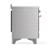 ILVE Majestic III 48-Inch Induction Range with 6 Induction Elements and Solid Door Electric Oven in Stainless Steel with Chrome Trim (UMIB48QNR3SSC)