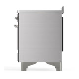 ILVE Majestic III 48-Inch Induction Range with 6 Induction Elements and Solid Door Electric Oven in Stainless Steel with Chrome Trim (UMIB48QNR3SSC)