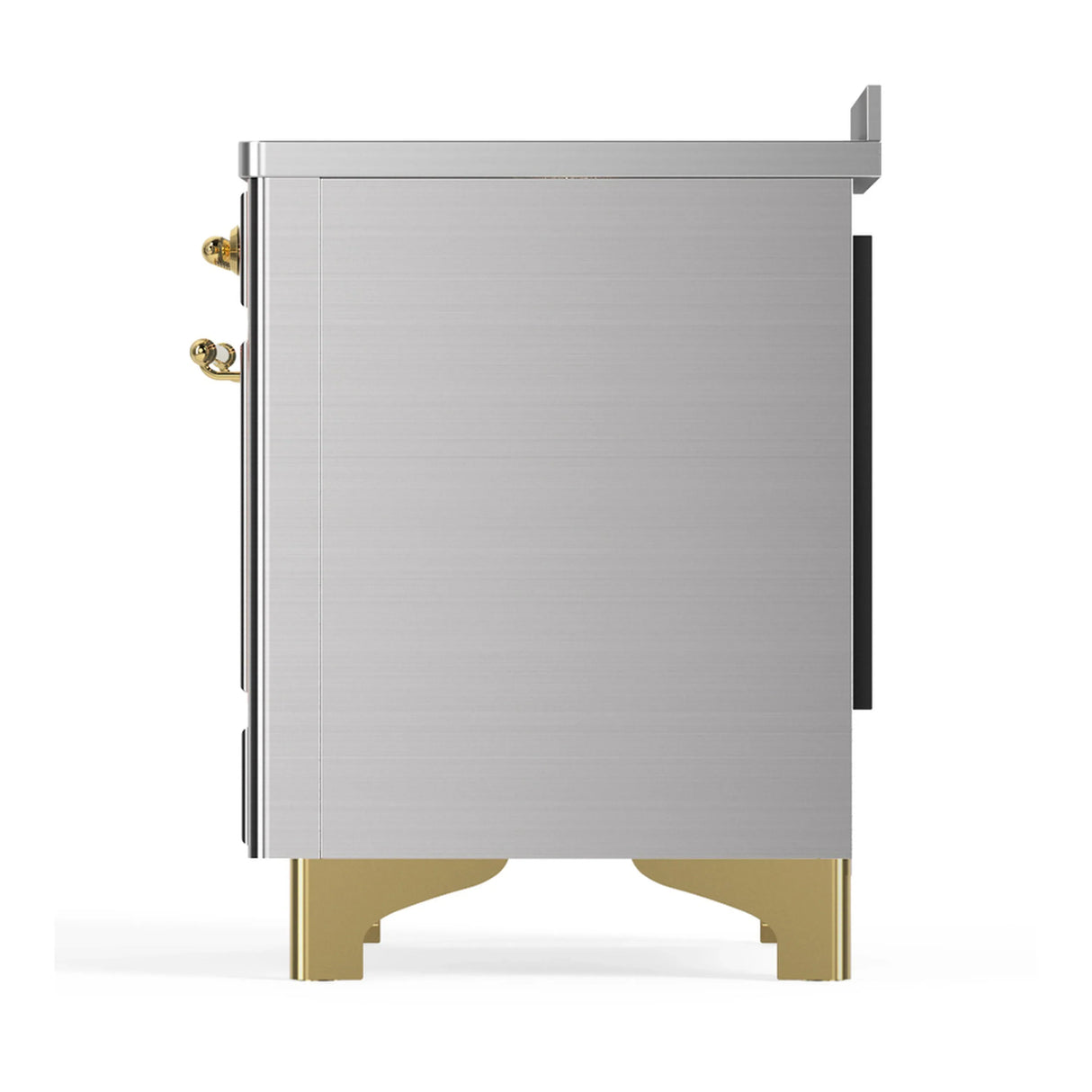ILVE Majestic III 48-Inch Induction Range with 6 Induction Elements and Solid Door Electric Oven in Stainless Steel with Brass Trim (UMIB48QNR3SSG)