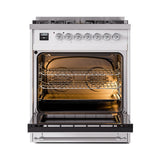 ILVE Nostalgie II Noblesse 30-Inch Natural Gas Dual Fuel Range with Triple Glass Door in Custom RAL with Chrome Trim (UN30NMPRAC)